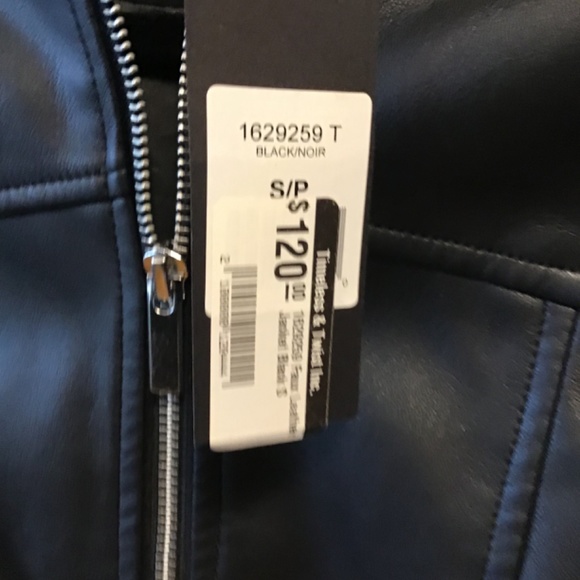 Black Tape Faux Leather Jacket, Tags on - Picture 6 of 8